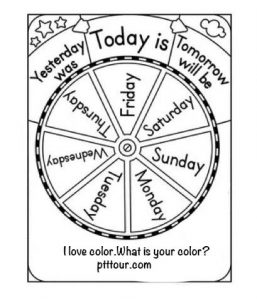 color of the days of the week